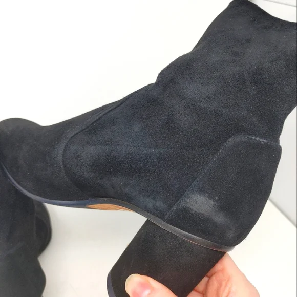 Stuart Weitzman Black Margot Suede Bootie Size 6 1/2 - Picture 6 of 9